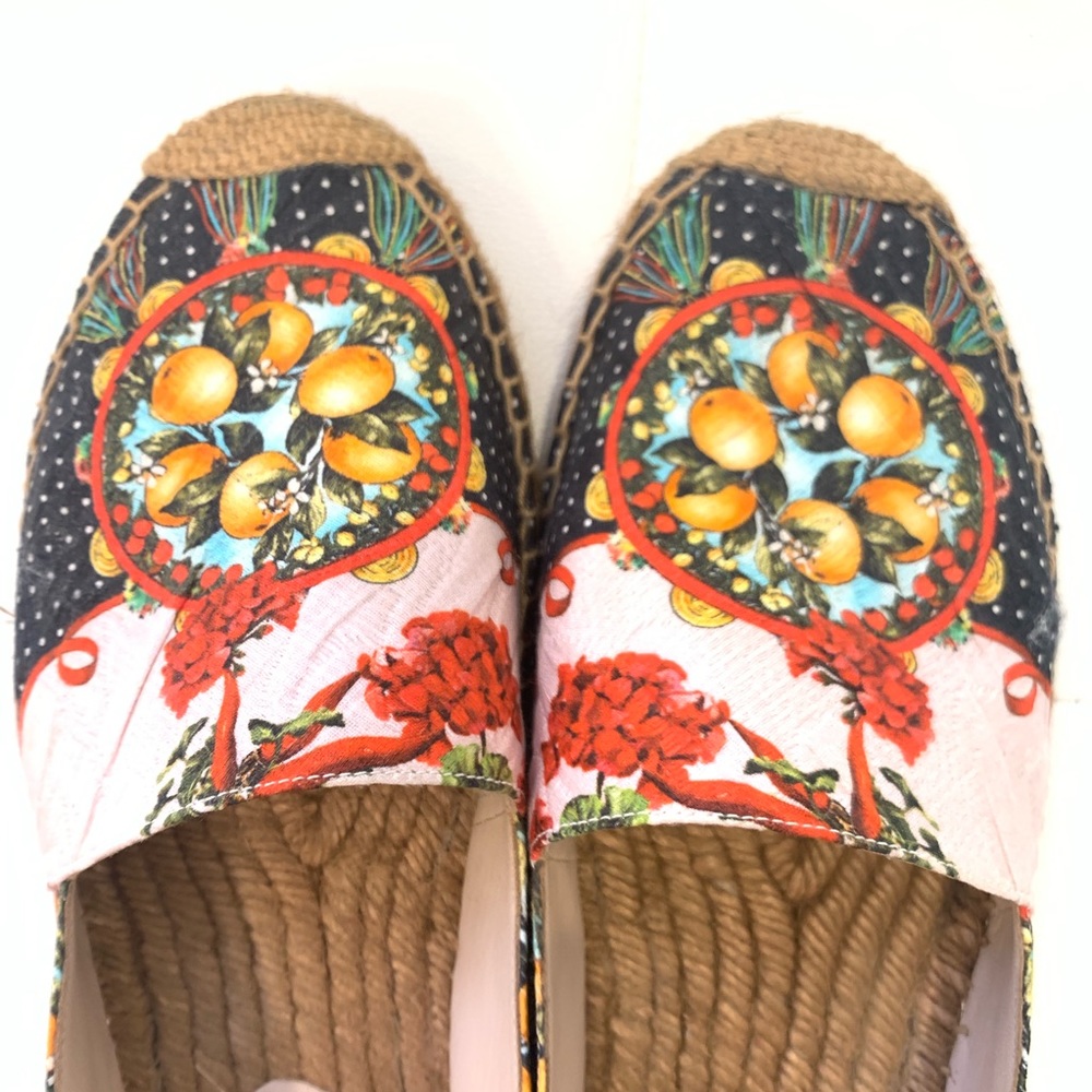 DOLCE&GABBANA Multicolor Satin Espadrilles Sz 40 - Picture 5 of 7